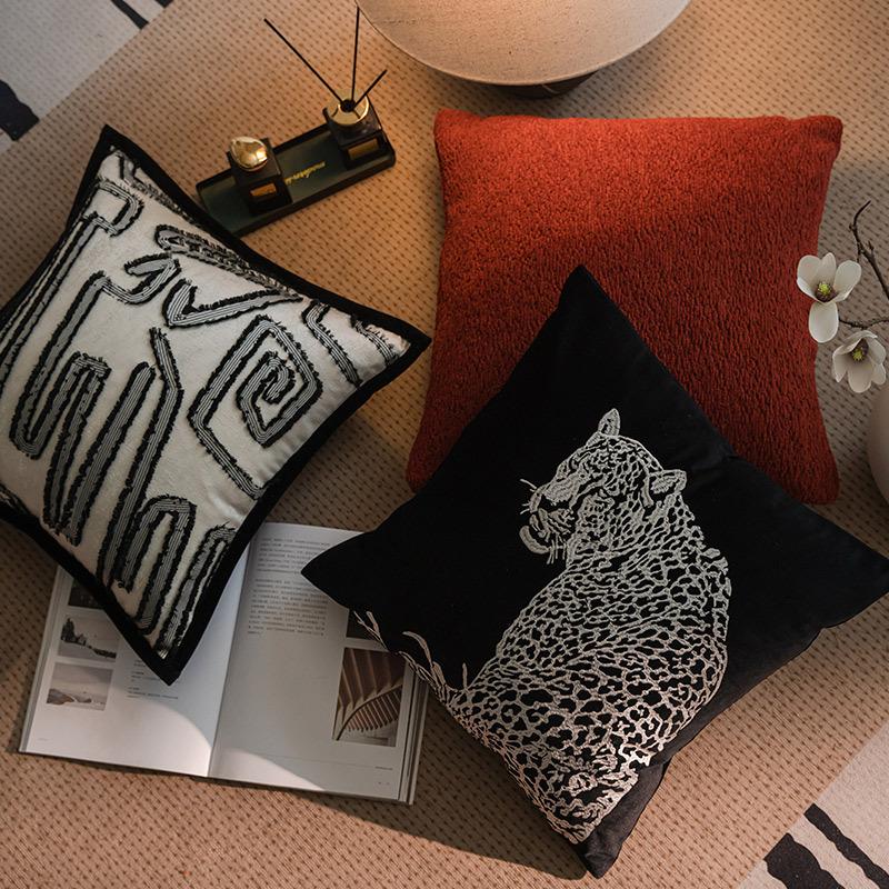 Cushions |  Leopard Silk Cushion – 45X45Cm Cushions Brown