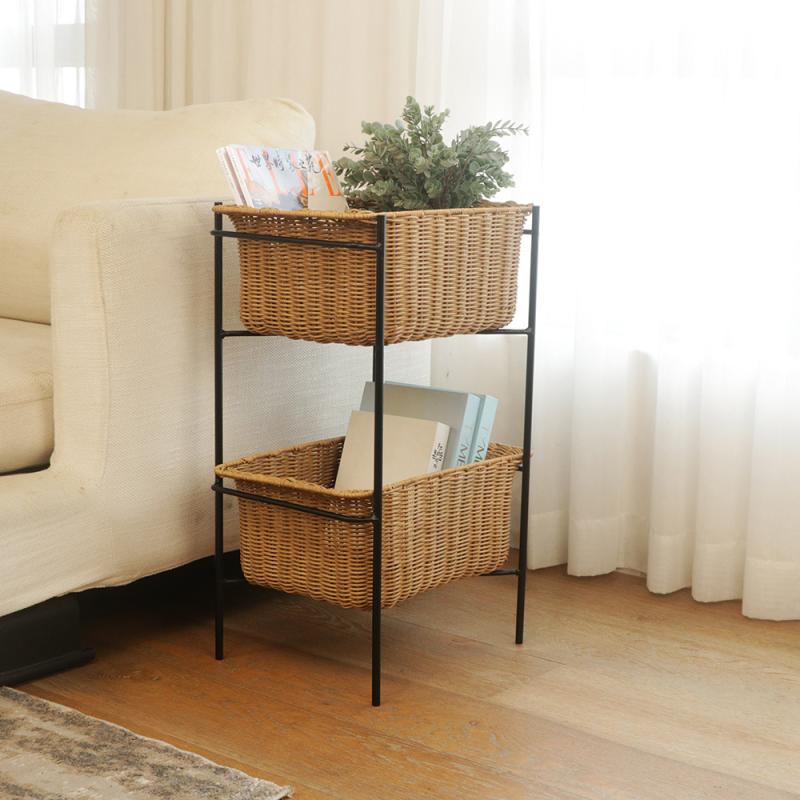 Other Home Accessories |  Black And White Woven Side Table Home Accessories Black & White