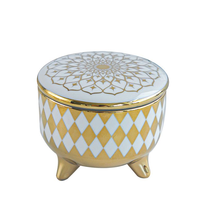 Other Home Accessories |  Low Chess Jar Home Accessories Gold/Yellow