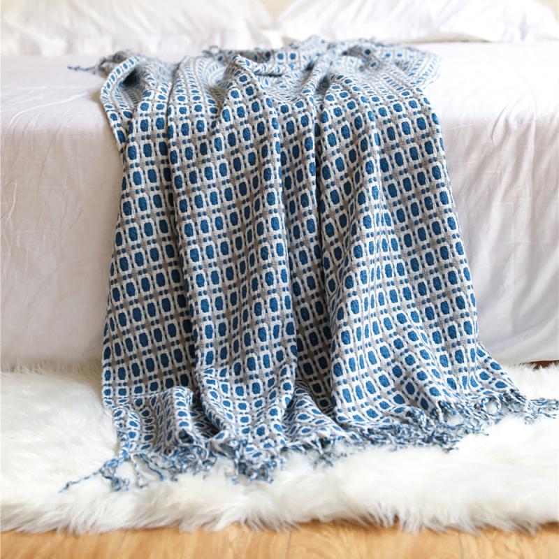 Soft Furnishings |  Basket Weave Throw – Peacock Home Accessories Blue/Green