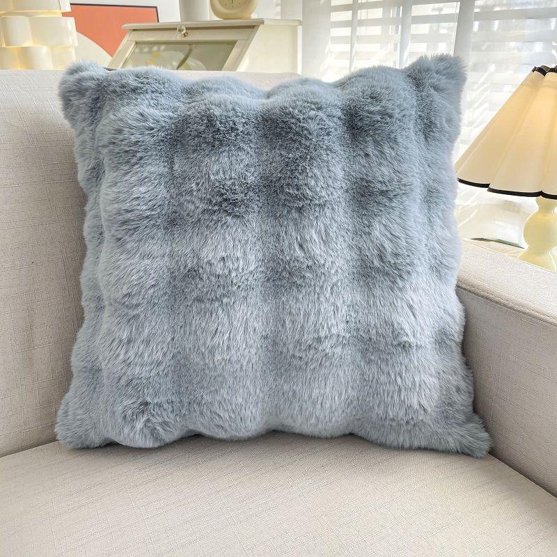 Soft Furnishings |  Square Faux Fur Cushion Cushions Cream