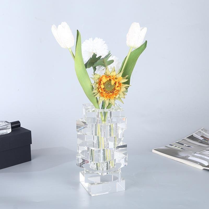 Vases |  Stacked Block Bud Vase, Medium Home Decor Vases